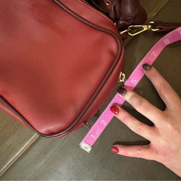 Sole Society Douga Burgundy Red Square Zipper Adjustable Crossbody Handbag - Picture 11 of 16